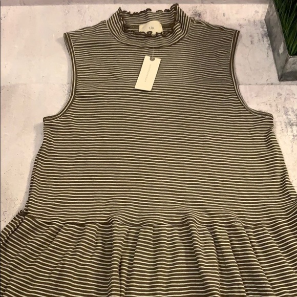 Anthropologie T.la NWT Striped Peplum Top Blouse - Picture 5 of 7